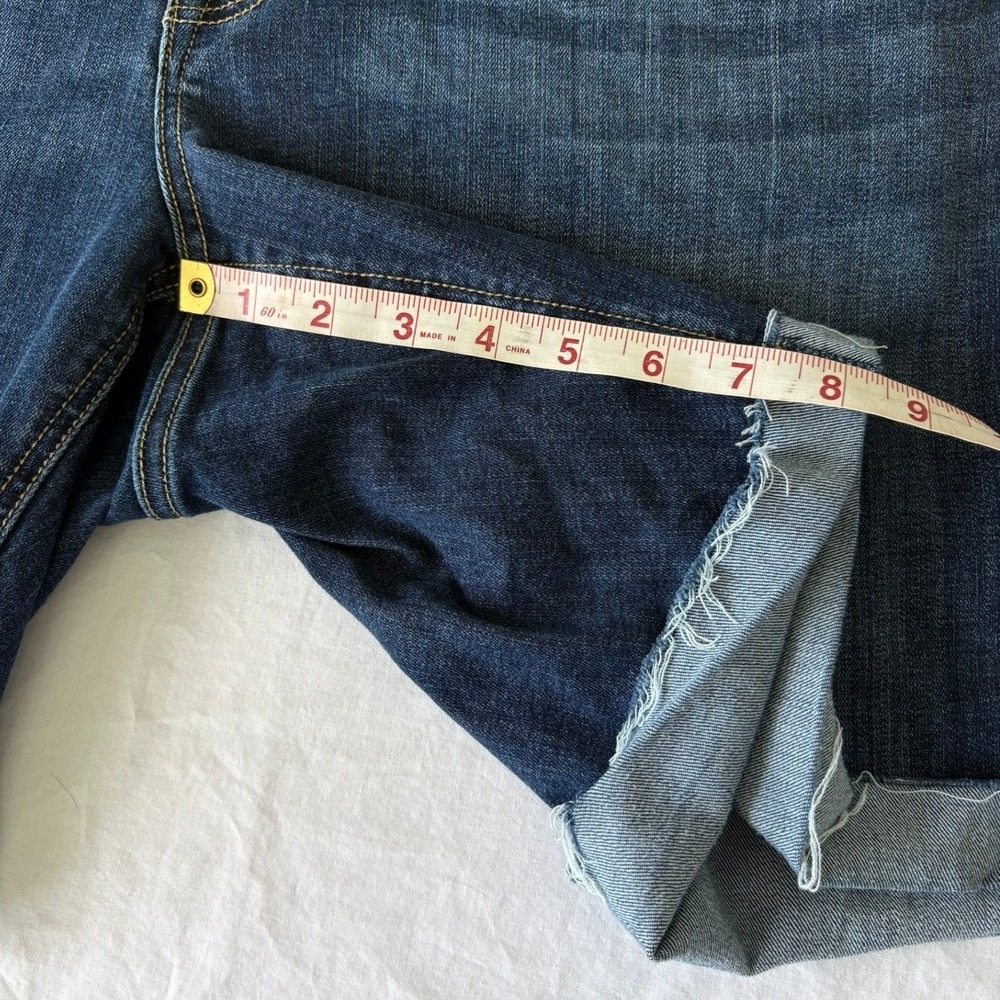 Seven7 Bermuda Denim Shorts Dark Wash Raw Hem Plus Size 22 1141319 - Picture 3 of 13